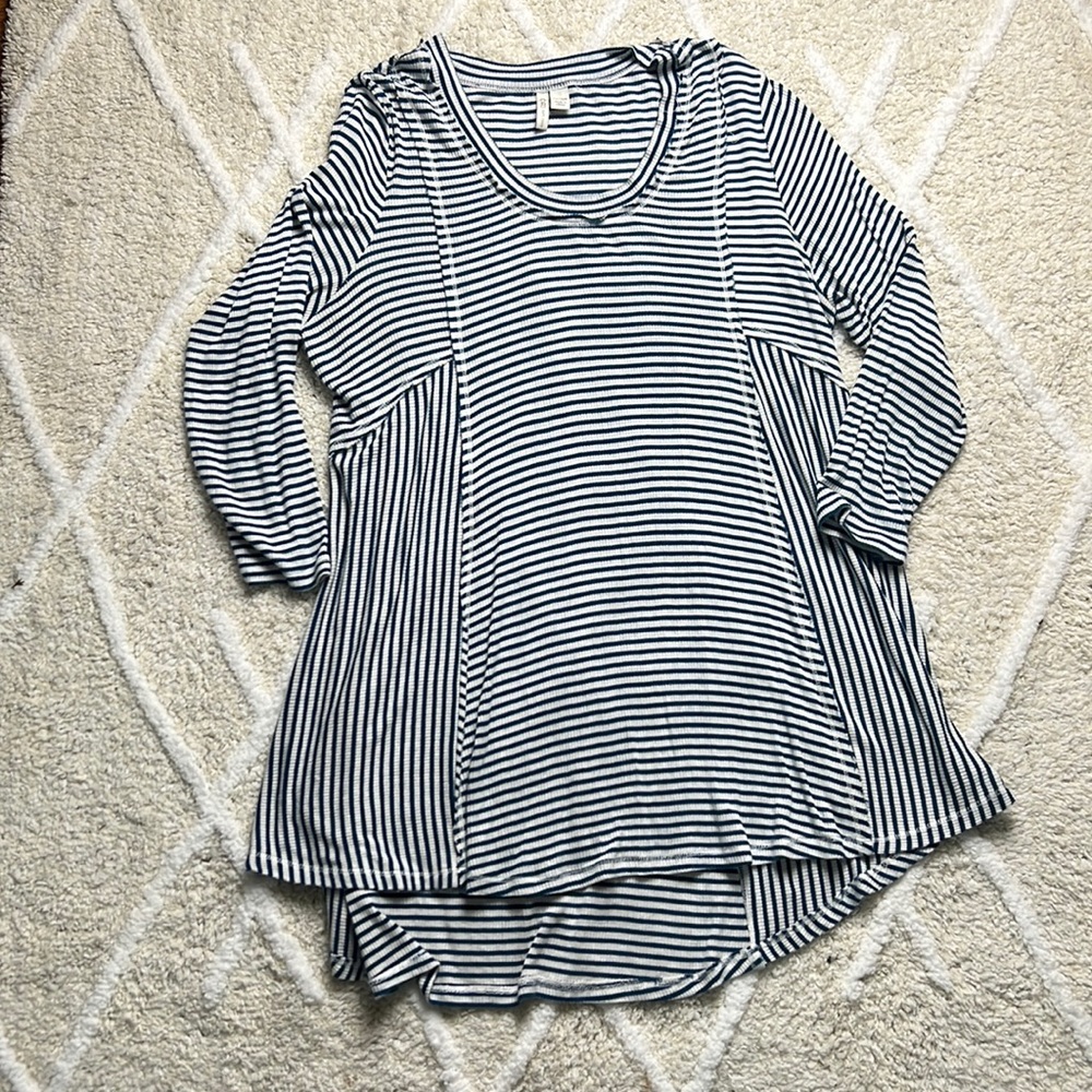 Cato Blue and White striped babydoll shirt size XL or 14/16